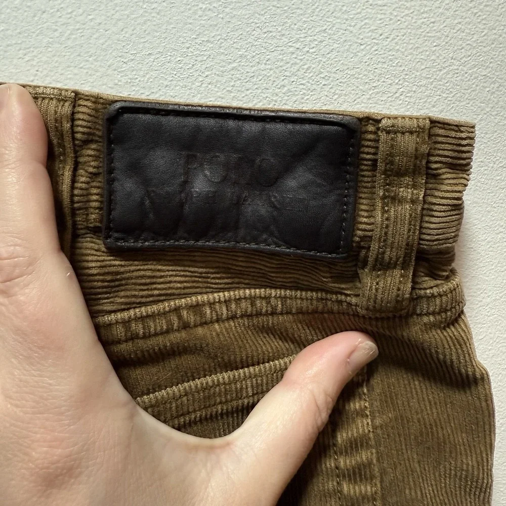Ralph Lauren Polo Straight Fit Corduroy Pants Men's‎ Size 36x29 Brown